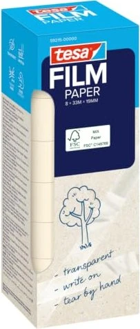 Tesa PAPIER 8x 33mx19mm transp. zum beschriften faltsch.