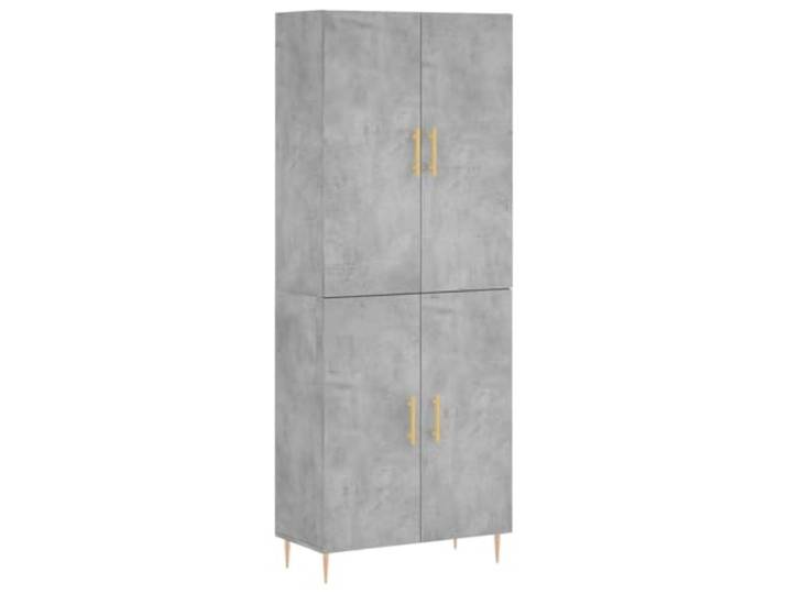 GHVBNMF Highboard Betongrau 69,5x34x180 cm Mehrzweckschrank Stilvoller Aufbewahrungsschrank im Beton-Look mit stabiler Metallkonstruktion für Wohnzimmer, Flur und Schlafzimmer.