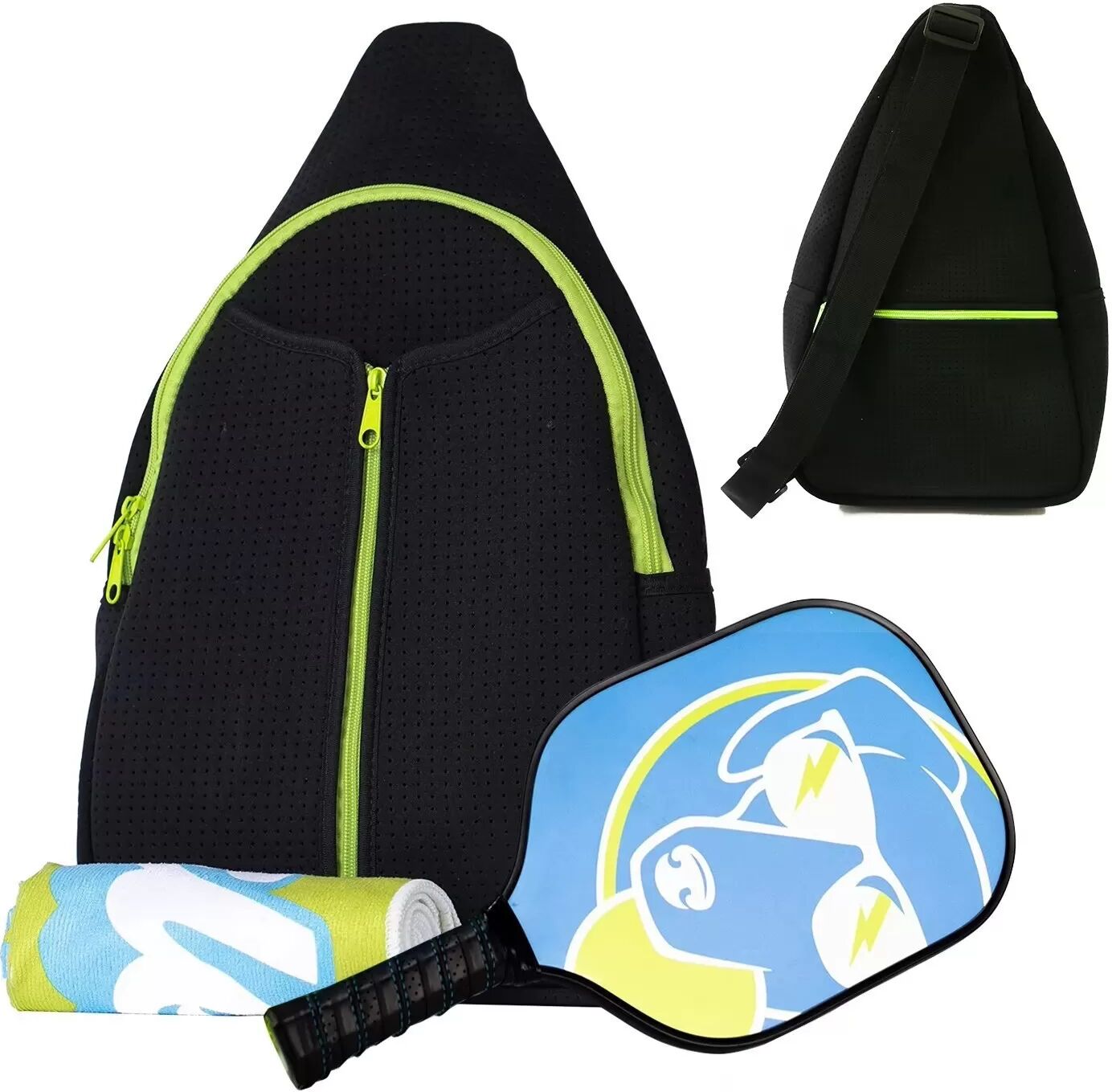 INF Unisex Pickleball Rucksack: Tragbare Schlägertasche für einfache Ballaufbewahrung Schwarz