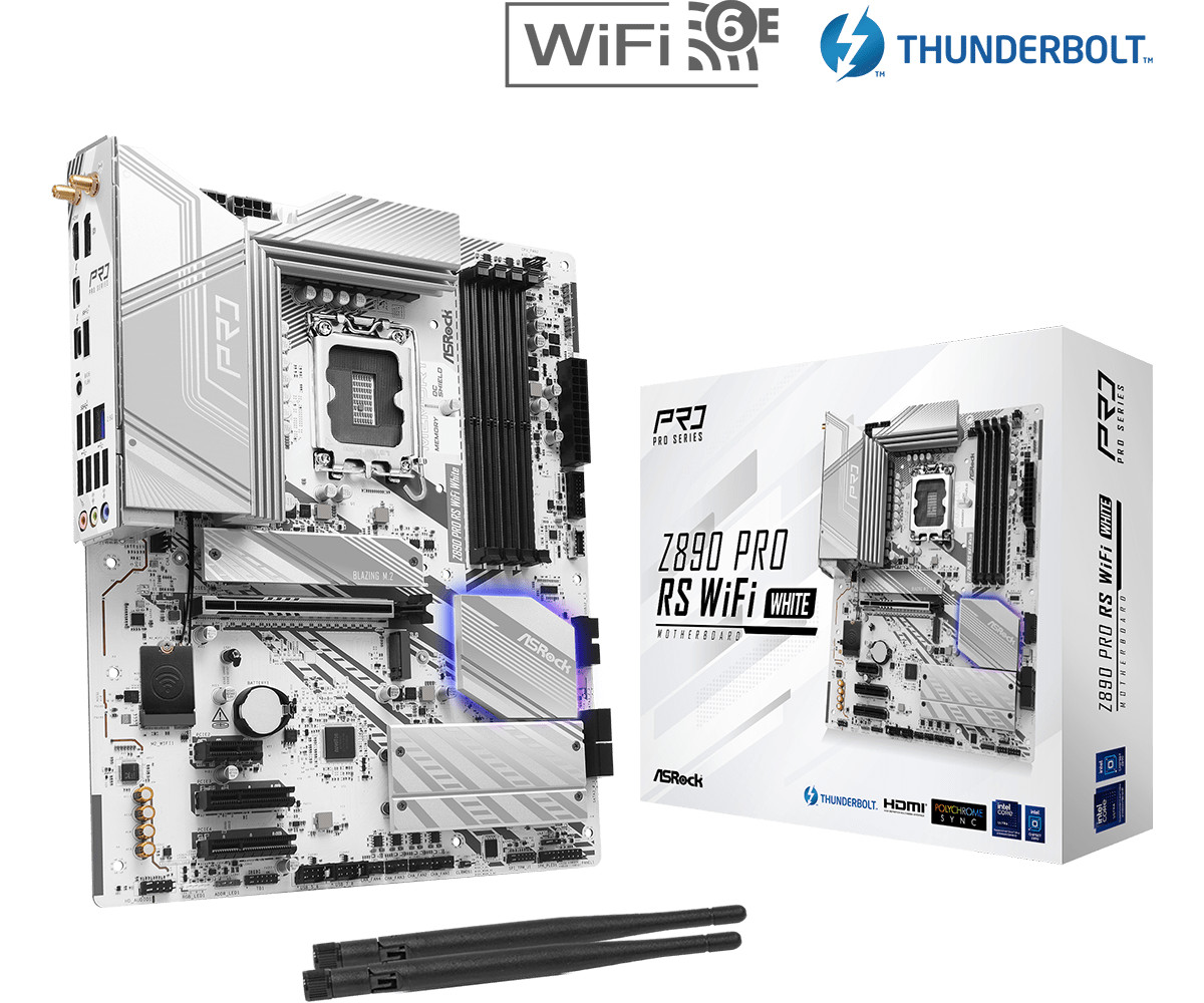 ASRock Z890 Pro RS WIFI White ATX Mainboard - Sockel 1851