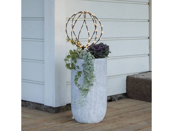 STAR TRADING LED-Erdspießleuchte Sphere, Ø 30 cm, schwarz Metall Batterie Sphere, schwarz, Metall, Modern, Kugellampe