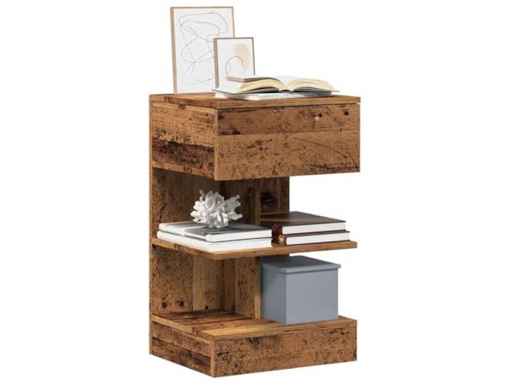 HEFZGDB Nachttische 2 Stück Altholz-Optik 40x35x65 cm Holzwerkstoff mit Stauraum und robuster Platte für Wohnzimmer und Schlafzimmer