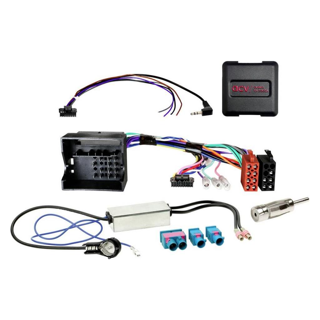ACV 42xvw002-2 | Lenkradinterface Seat / Skoda / VW mit Antennenadapter (Quadlock) (42xvw002-2)
