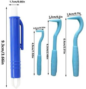 Inspire Select Pet Flea & Tick Removal Tweezers Safe Mite & Tick Extractor Tool For Dogs & Cats blue 4 Pcs