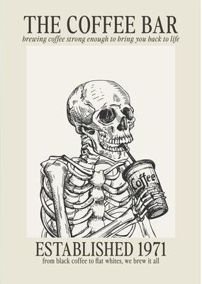 Inspired Living Minimalist Skeleton Coffee Wall Art Canvas Modern Coffee Lover Decor 40x60cm Unframed 4