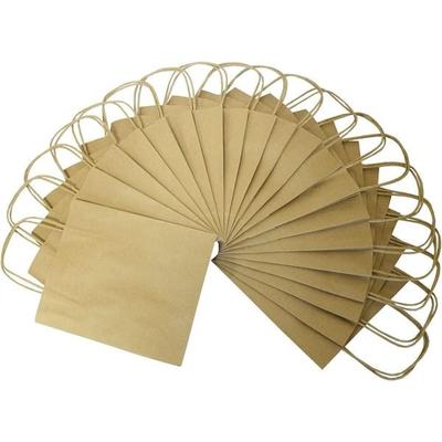 Folia Papiertüten M, Geschenktüten 125g/m² Kraftpapier 20 Stück, 18x21x8cm, natur