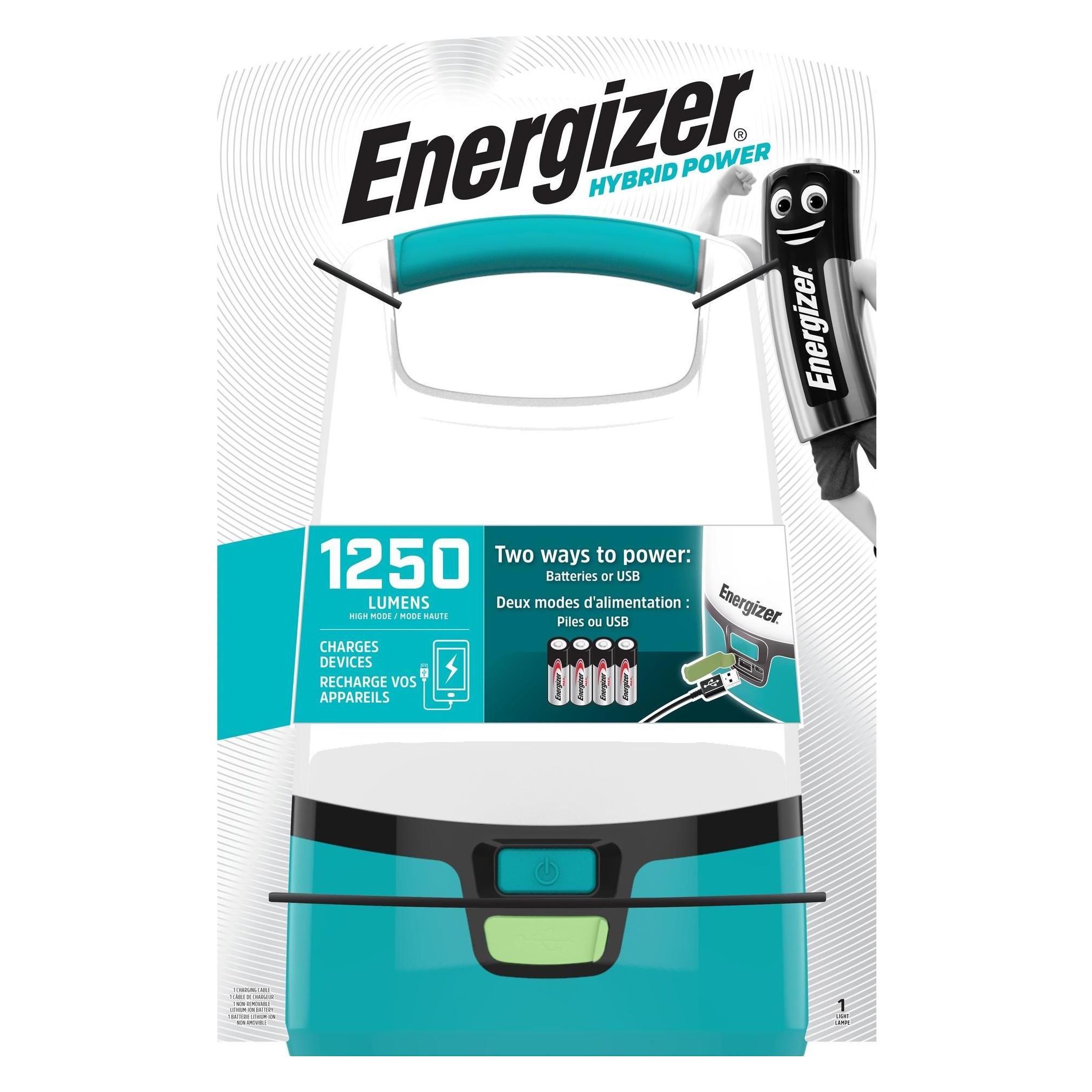 Energizer E304157500 Hybrid Powered LED Camping-Laterne 1250lm akkubetrieben, batteriebetrieben Tür (E303638501)