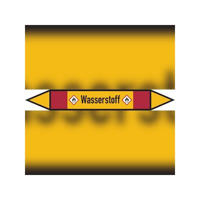 Rohrleitungskennzeichen Wasserstoff - 187x26 mm Folie selbstklebend