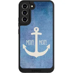 Nivocase Handyhülle für Samsung Galaxy S22+ Hülle NIVOpure Case Schwarz Anker Blau maritim (Samsung Galaxy S22+), Smartphone Hülle, Blau, Schwarz