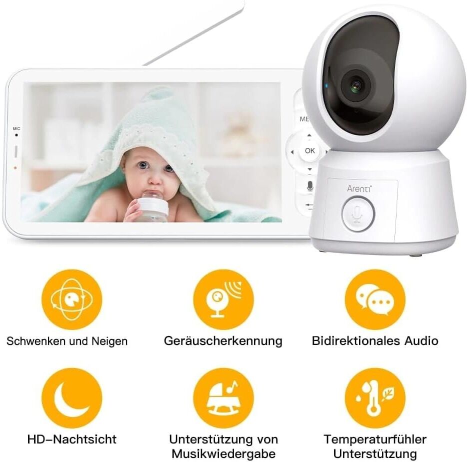 Video-Babyphone "Arenti Ainanny BC12S Kit Kamera mit Monitor", Baby, weiss (weiß), Babyphones Video-Babyphone weiß Einheitsgröße