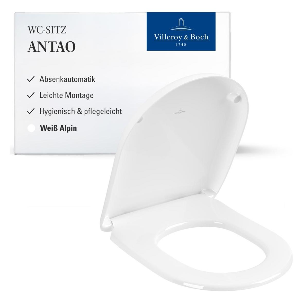 Villeroy & Boch Antao WC-Sitz, mit Absenkautomatik und abnehmbaren Sitz (8M67S1R1)