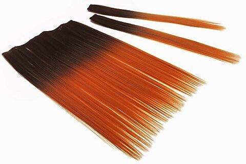 Haar-Extensions, orange/dunkelbraun