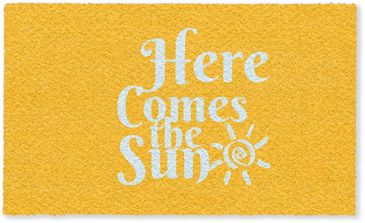 Deurmat Here comes the sun - Geel/Blauw - Droogloopmat voor binnen - 150 x 90 cm
