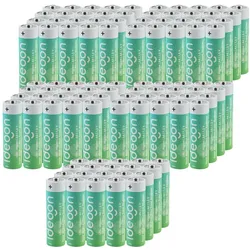 Ideoon 100er-Pack Super Alkaline Batterien AA / LR06 (Mignon), 1,5 Volt (100 Stk., AA, 2800 mAh), Batterien + Akkus