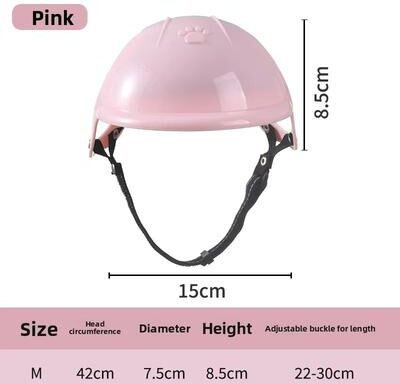 Uplift Essentials Pet Safety Helmet Impact Resistant Motorcycle & Outdoor Sports Headwear pink m