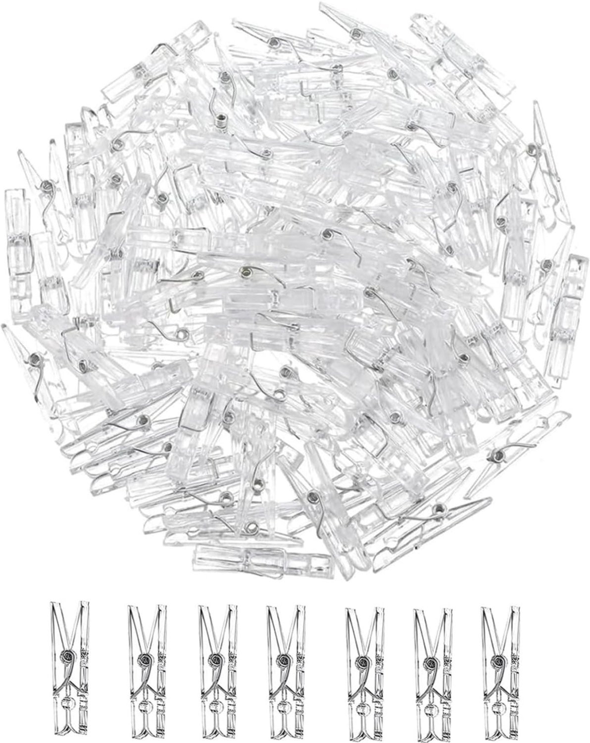 100 stuks Mini Transparante Klemmen voor Foto's en Fairy Lights voor Decoratie en Creatieve Projecten