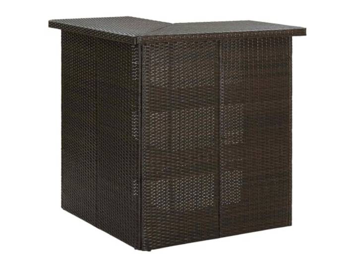 HEFZGDB Eck-Bartisch aus PE-Rattan und Stahlrahmen Braun 100x50x105 cm mit 3 Ablagefächern, Langlebiger und Stabiler Hoftisch für Garten Bar Restaurant Terrasse