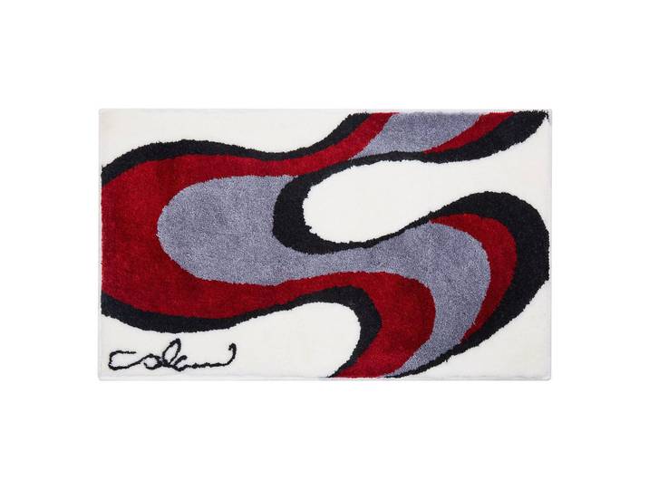 Badematte Colani 11 70 x 120cm Rot/Weiß/Rot