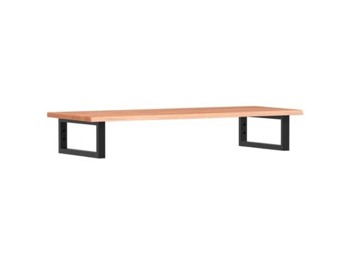WEMYUFURN Waschtischplatte mit Stahlhalterung und Massivholz Eiche Schweberegal Bad, rechteckige Halterung, Handtuchaufhängung, Wandmontage, Stauraum, modernes Design