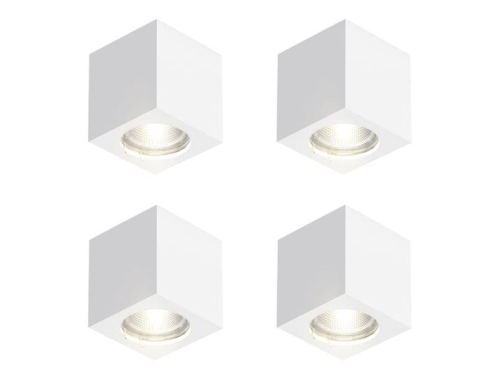 Plafonnier en plastique blanc 7x7x7.5cm gu10 lot de 4
