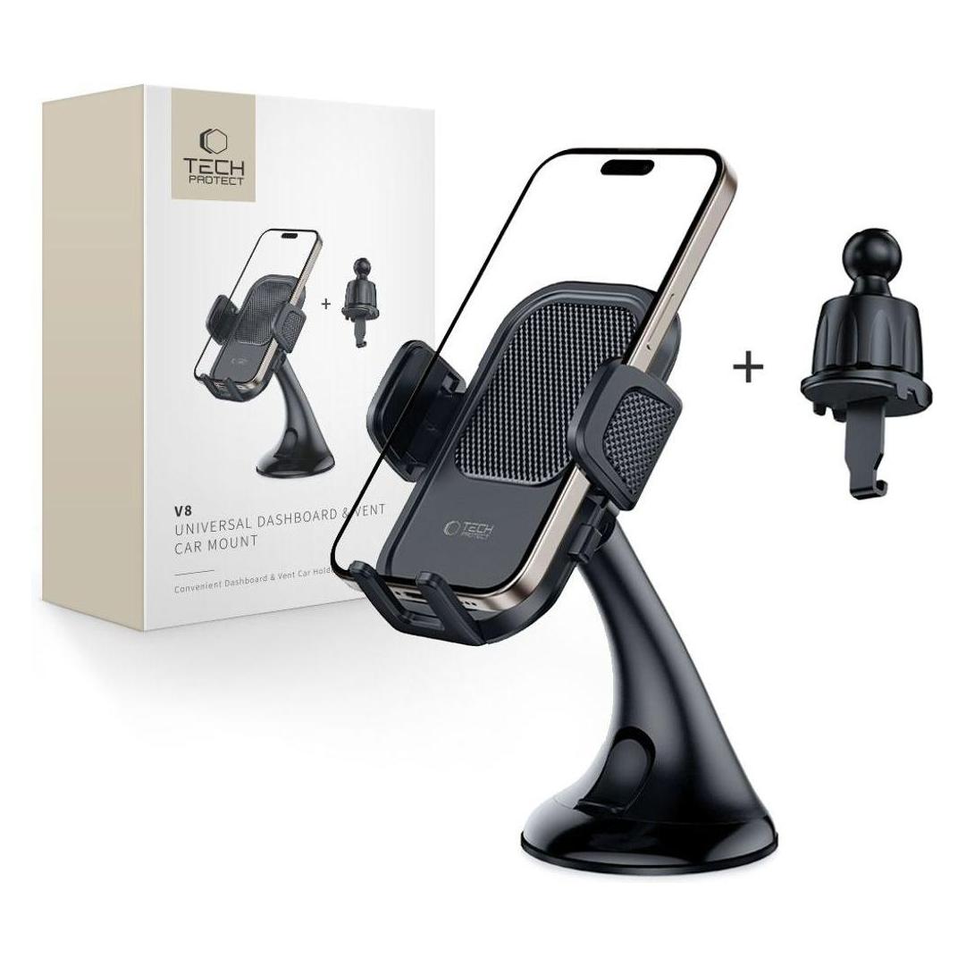 Tech-Protect Auto holder V8 UNIVERSAL DASHBOARD&VENT CAR MOUNT BLACK Black (26872-0)