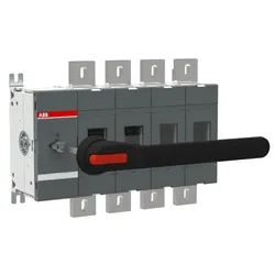 ABB OT1250EP04P Erdungsschalter 4-polig mit Griff und Welle Icw/1 Schließer 50 kA, Icw/0,25s 50 kA, Icm 92 kA