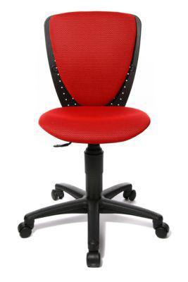 Topstar Kinderdrehstuhl High S´cool, ohne Armlehnen, Muldensitz, 3D-Netz-Rückenlehne, rot/schwarz
