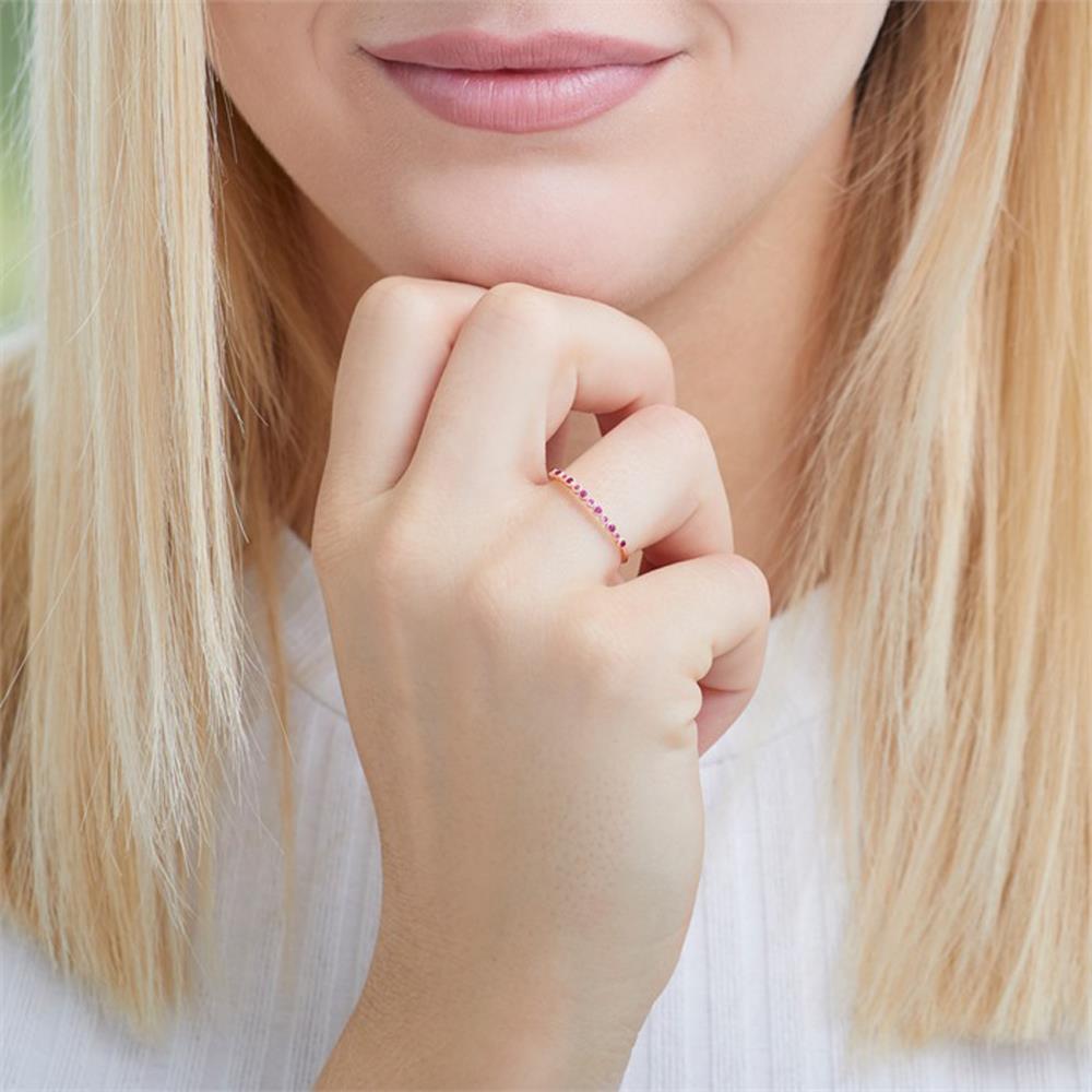 Unique Ring aus 585er Roségold mit Rubinen rosé