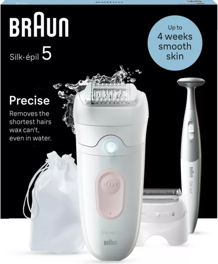 Braun Silk-épil 5 5-230 Wet & Dry Epilator - White & Flamingo, New