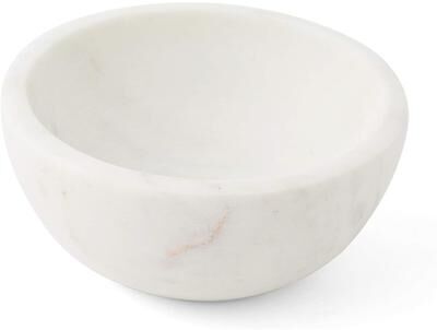 CounterArt Natural White Marble Serving/Dip Bowl Holds up to 4 oz. Use as Dip Bowl or Condiment Bowl on Charcuterie Boards