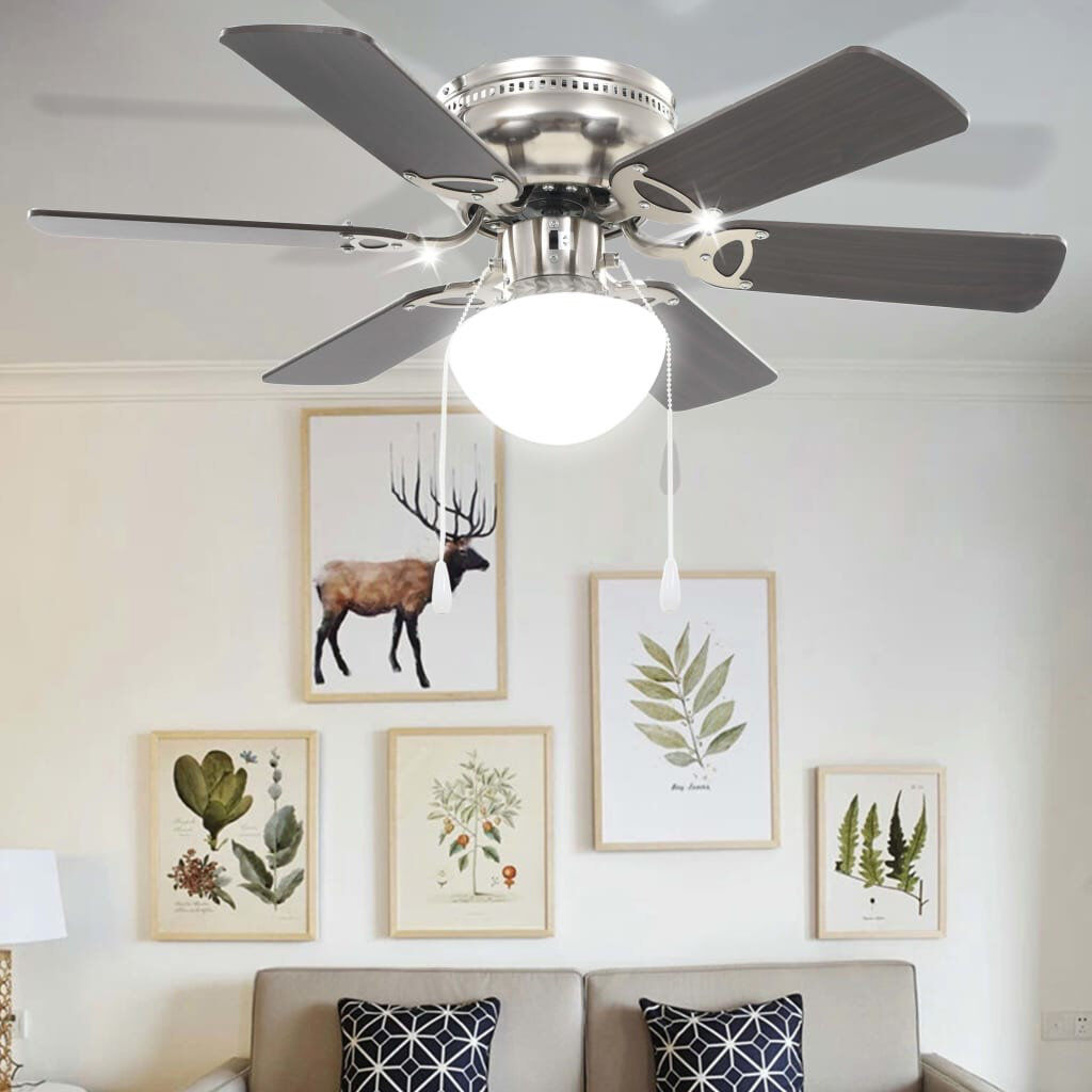 17 Stories Syliva 82cm Ceiling Fan with Light Kit Dark Brown 82cm