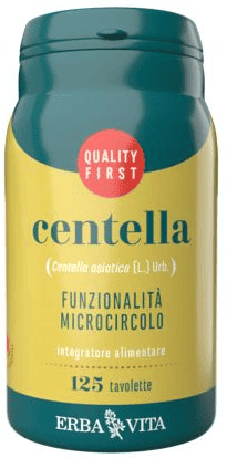 Erba Vita Centella Asiatica Integratore Funzionalità del Microcircolo 125 Tavolette 400 mg