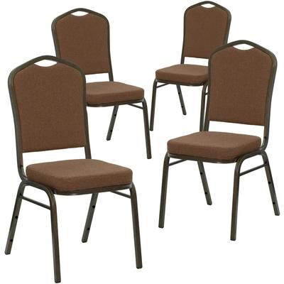Lancaster Home "4 Pack Crown Back Stacking Banquet Chair - 20.25""D x 17.25""W x 38""H"
