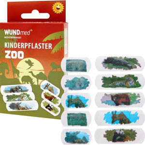 WUNDmed Pflaster Zoo, 10 Strips, wasserfest, atmungsaktiv, 2 Größen