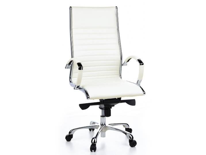 Siège De Bureau / Fauteuil De Direction Parma 20\, Cuir Blanc\, Chromé Hjh Office