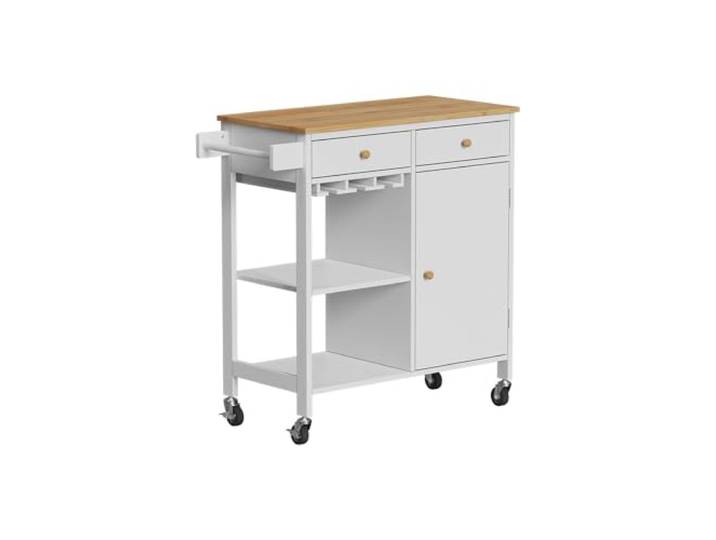 Vicco Rollcontainer Trayz , Weiß 89 x 87 cm mit Rollen, mit Flaschenablage und Weinglashalter für flexible Nutzung