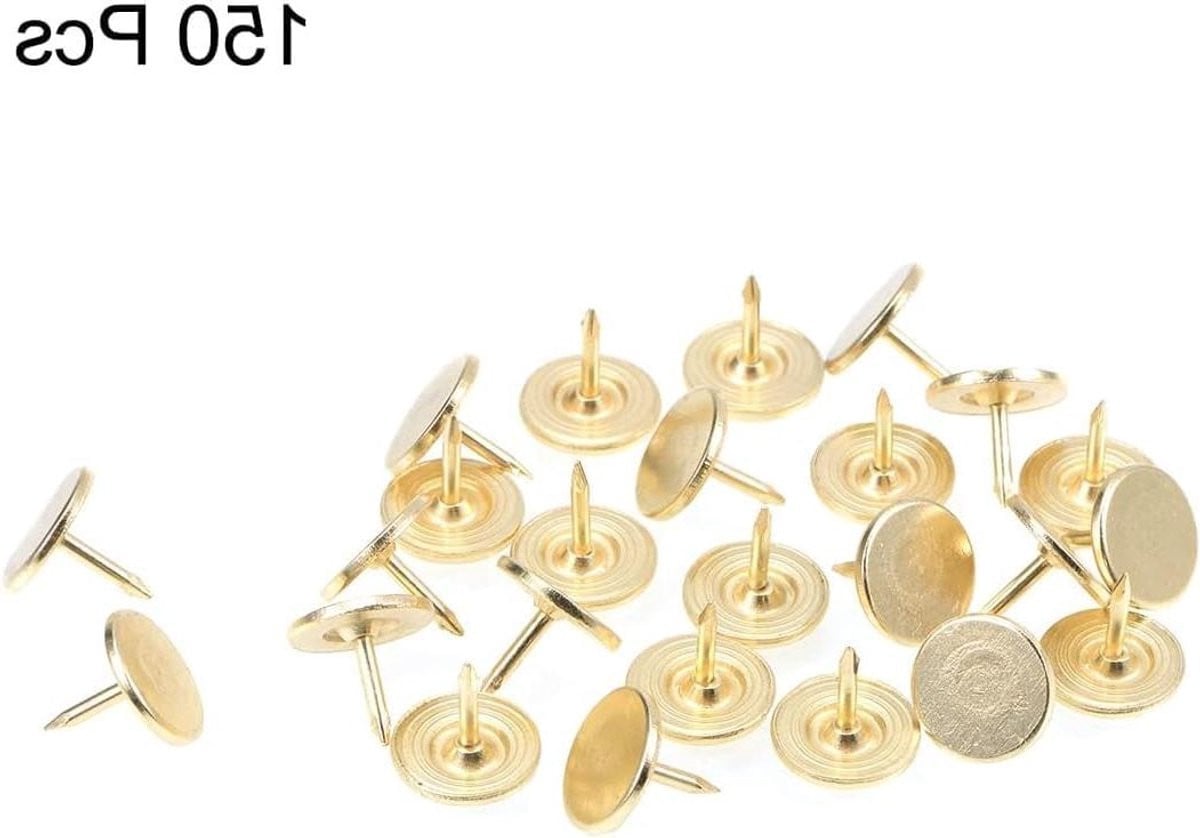 Meubelspijkers Decoratieve Nagels voor Meubels Stofferen - 150 stuks - Goudkleurig - Massief Metaal