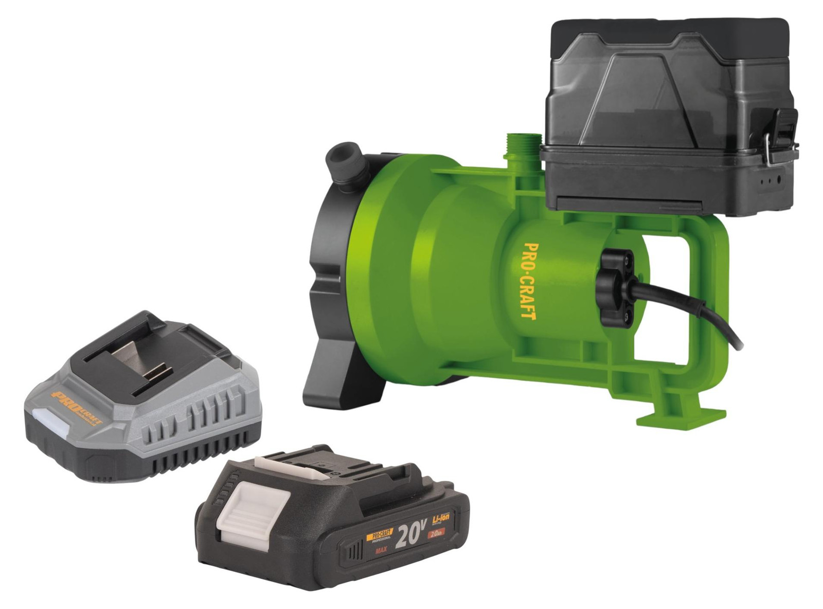 Procraft CPN21bb accu dompelpomp 20 V met 2,0 Ah accu en oplader