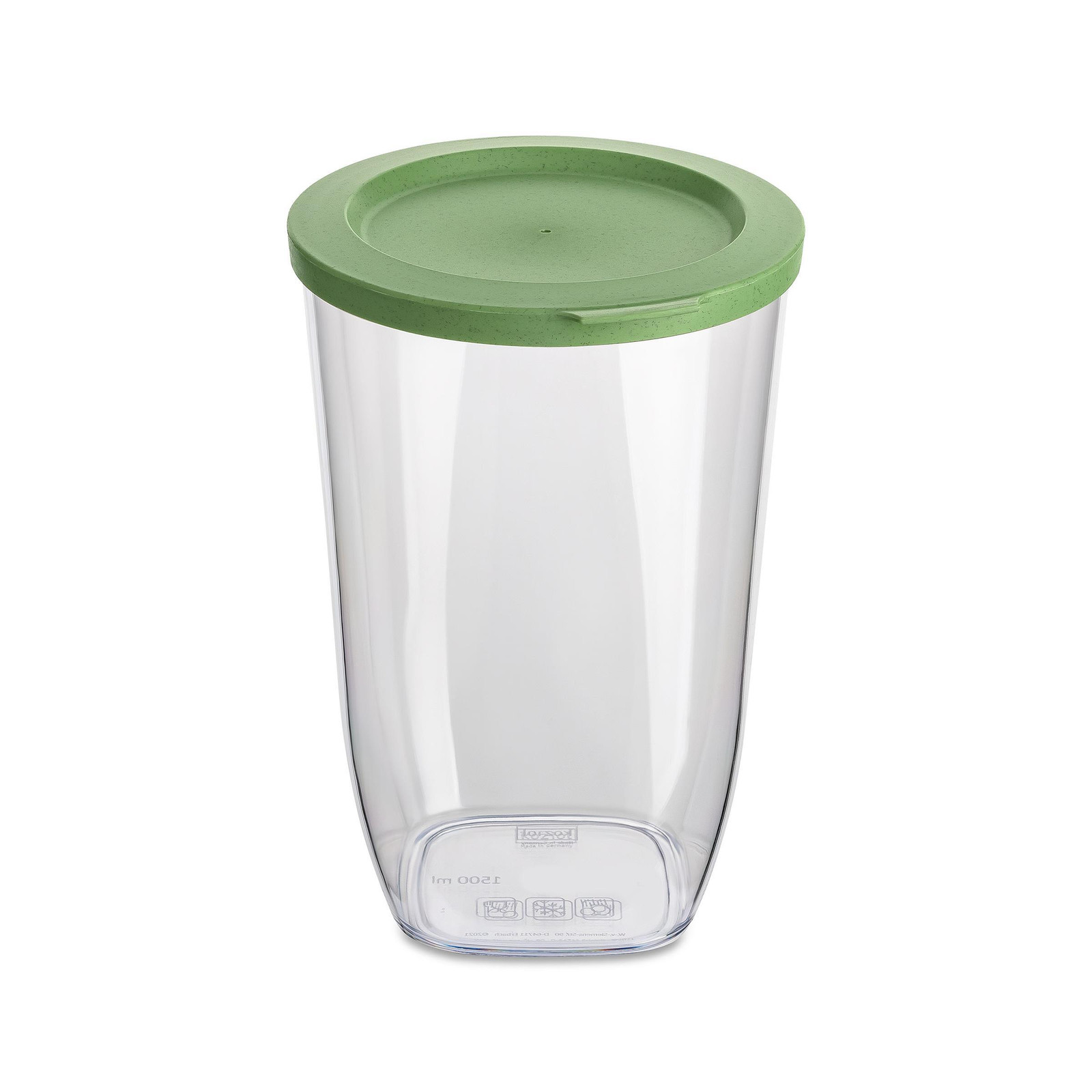 Koziol Doseercontainer voor vlaaibereiding, 1500 ml, Groen deksel