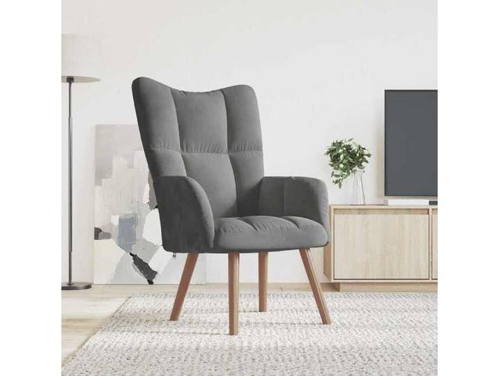 Printemps/été 2026  Fauteuil TV - Chaise relaxant - 1 personne - Pour salon - Gris foncé Velours FR_516474