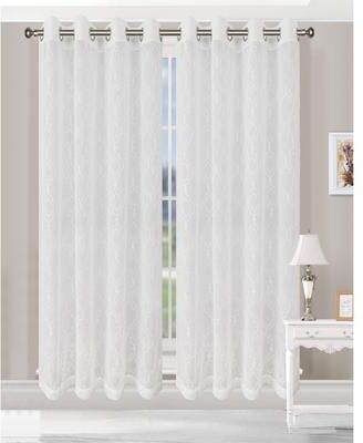 Superior Embroidered Imperial Trellis Sheer Grommet Curtain Panel Pair
