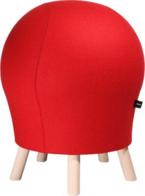 Hocker Sitness Alpine, mit integriertem Gymnastikball, Bezug 75 % Schurwolle, rot
