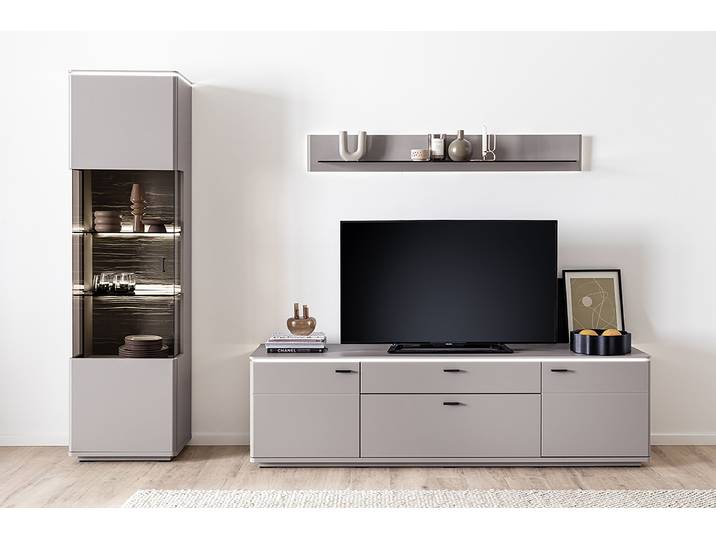 Wandboard Parsolglas / Spanplatte, foliert Grau 150 x 20 x 20cm