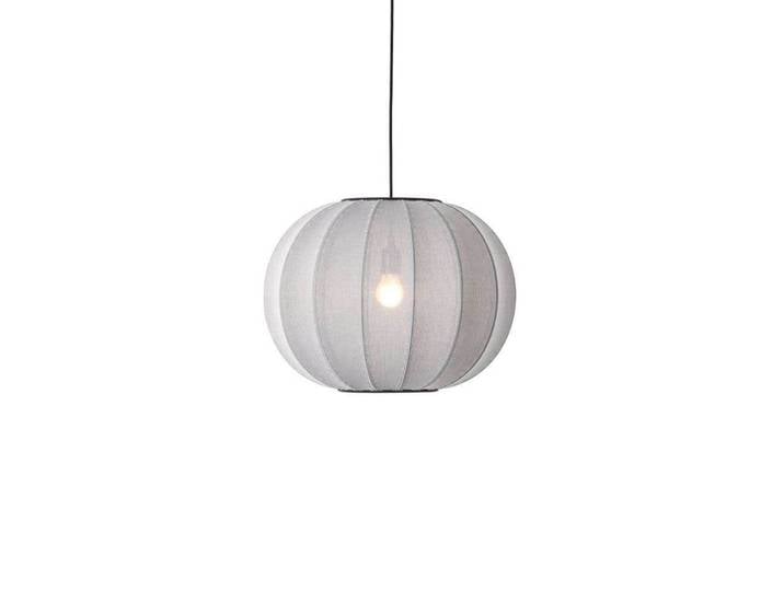 Knit-Wit 45 Round LED Pendelleuchte Silver - Made By Hand - Schlafzimmer - Stoff / Textil