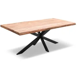 WOLFMÖBEL Esstisch Guru 180 x 90 cm Holz Braun Sheesham