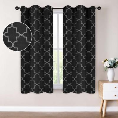 Superior Trellis Washable Room Darkening Curtains, Set of 2 Panels