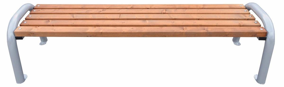 Casa Padrino Parkbank Naturfarben / Grau 192 cm - Stadtbank - Gartenbank - Outdoor Sitzbank - Outdoor Möbel - Stadt Möbel