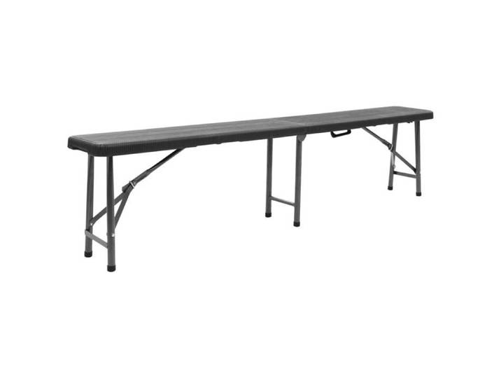 STAR SALE® Bancs de jardin pliables (2 pcs) - Sièges de jardin - 180 cm PEHD Noir T2338