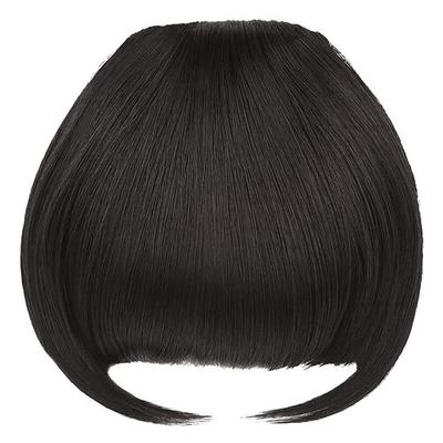 Rose Knospe Pony Haarspange in Pony Haarverlängerungen synthetischer flacher Pony mit Schläfen Vorderseite Fransen Pony Haarteile für Frauen