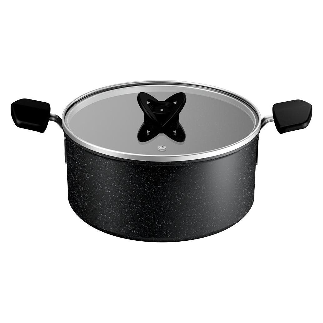 Tefal Excell Cook Pot, 24 cm/5 l, Glass lid, black (Kochtopf, Aluminium, 24 x 15.30 cm) (67090301)